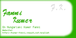 fanni kumer business card